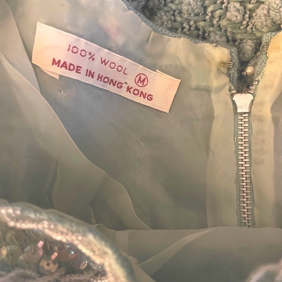 Vintage 60’s pale-blue beaded and sequin top - Picture 4 of 6